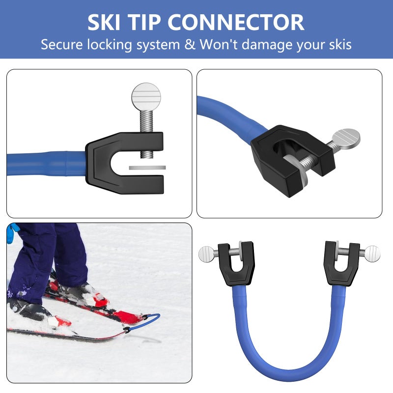YEESOOM Edgie Wedgie Ski Tip Connector - Edgie Wedgie for Kids 2 Pack for Beginners Skiing Training and Speed Control, Ski Accessories Edgy Wedgy Kids Training Aid - Image 3