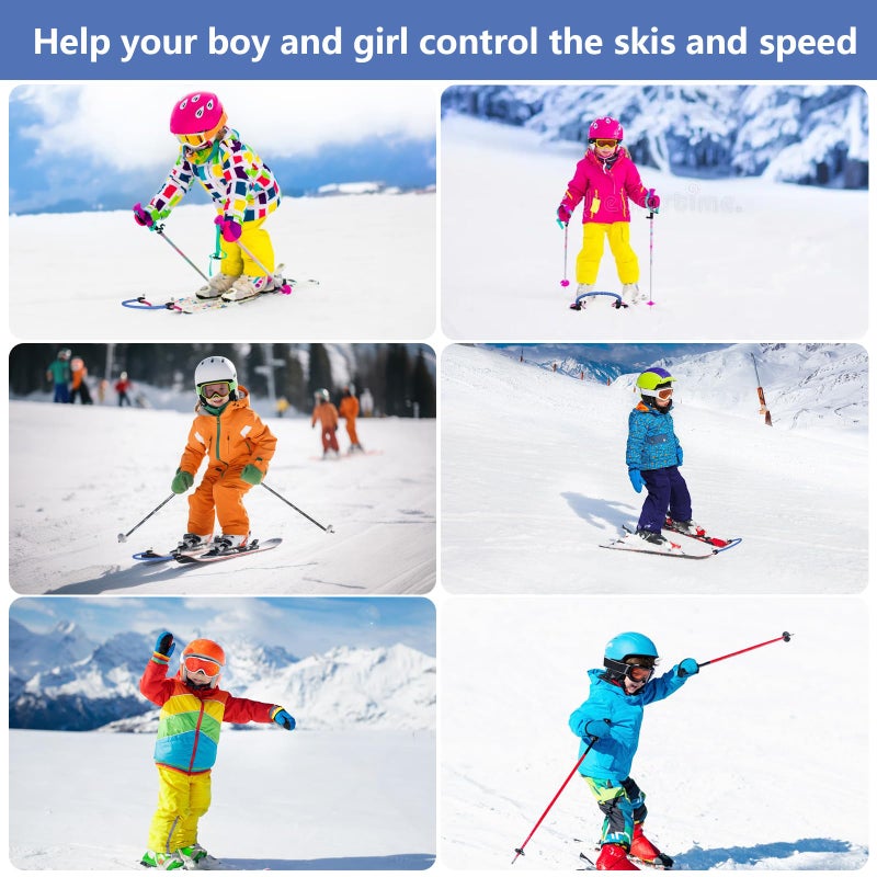 YEESOOM Edgie Wedgie Ski Tip Connector - Edgie Wedgie for Kids 2 Pack for Beginners Skiing Training and Speed Control, Ski Accessories Edgy Wedgy Kids Training Aid - Image 5