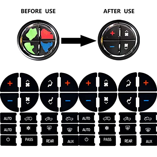 NOTISH 2 Packs AC Dash Button Repair Kit -Compatible with Chevy, Best for Fixing Ruined Faded A/C Control Buttons - Decal Replacement Fits Select 07-14 GM Vehicles - Car SUV Van Truck Accessories - Image 2