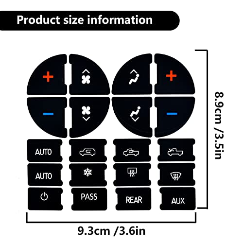 NOTISH 2 Packs AC Dash Button Repair Kit -Compatible with Chevy, Best for Fixing Ruined Faded A/C Control Buttons - Decal Replacement Fits Select 07-14 GM Vehicles - Car SUV Van Truck Accessories - Image 4