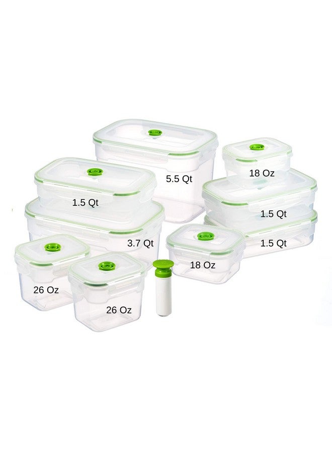 Lasting Freshness Lasting Freshness 19 piece Vacuum Seal Food Storage Containers with Vacuum Pump, Airtight and Leak Proof, Vacuum Sealed Food Storage Containers, Meal Prep Containers, Keep Food Fresh up to 5 X Longer  - Image 1