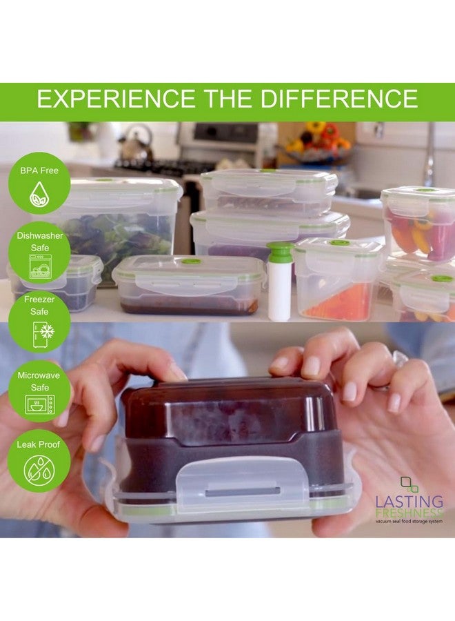 Lasting Freshness Lasting Freshness 19 piece Vacuum Seal Food Storage Containers with Vacuum Pump, Airtight and Leak Proof, Vacuum Sealed Food Storage Containers, Meal Prep Containers, Keep Food Fresh up to 5 X Longer  - Image 4