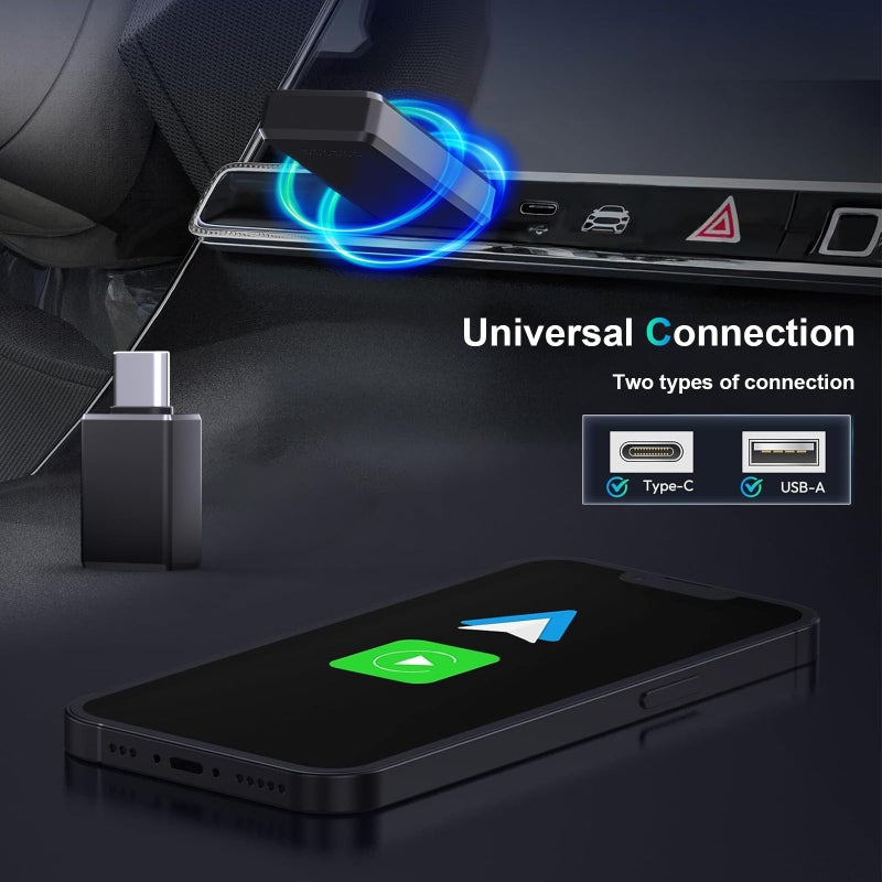 PWAYTEK Wireless CarPlay and Android Auto Adapter, 2-in-1 Mini USB Dongle, Convert Wired CarPlay to Wireless, Fast & Stable Connection for iPhone iOS 10+ and Android 11+ - Image 4