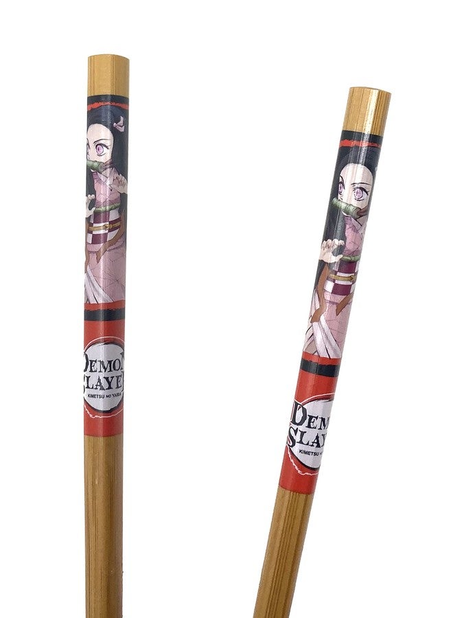 Just Funky Demon Slayer Chopsticks Set of 2 - Tanjiro and Nezuko Demon Slayer Merch Chopsticks - Includes 2 Sets of Bamboo Chopsticks - 8.85 Inches Long Anime Chopsticks - Image 4