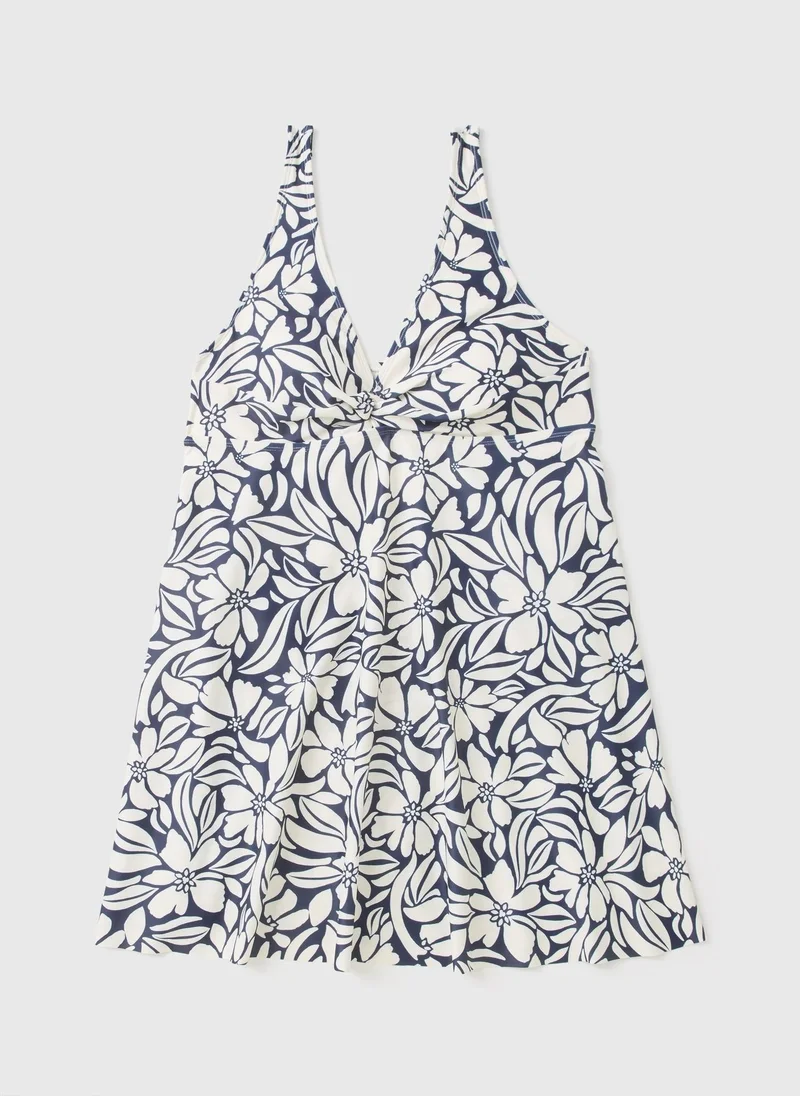 Matalan Navy Tropical Floral Swim Dress