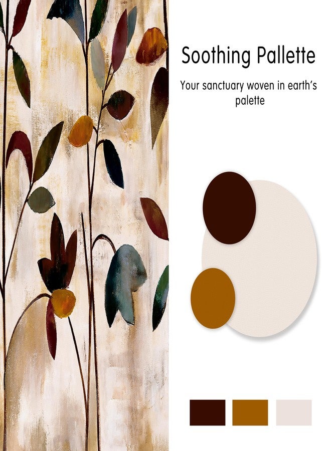 SUBRTEX Blackout Curtains 52Wx63L, Room Darkening Floral Curtains, Thermal Insulated 2 Panels Window Drapes, Boho Farmhouse Curtains for Living Room Bedroom Window Treatments, Brown - Image 3