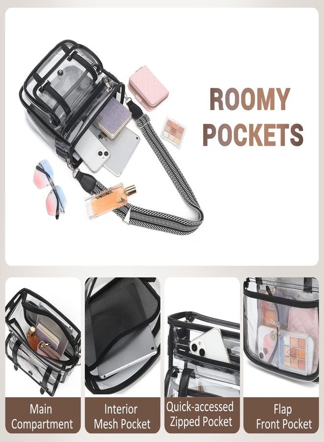ASKSKY Clear Bag for Stadium Events, Clear Crossbody Purse for Women Small See Through Concert Bag for Work, Black - Image 4