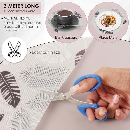 Niwlix (45 cm x 3 M) Roll Anti Slip Drawer Mats for Kitchen Shelf Liners for Kitchen Shelves, Sheet for Fridge, Kitchens, Cabinet, Cupboard, Drawers, Wardrobe (Black Leaf) - Image 5