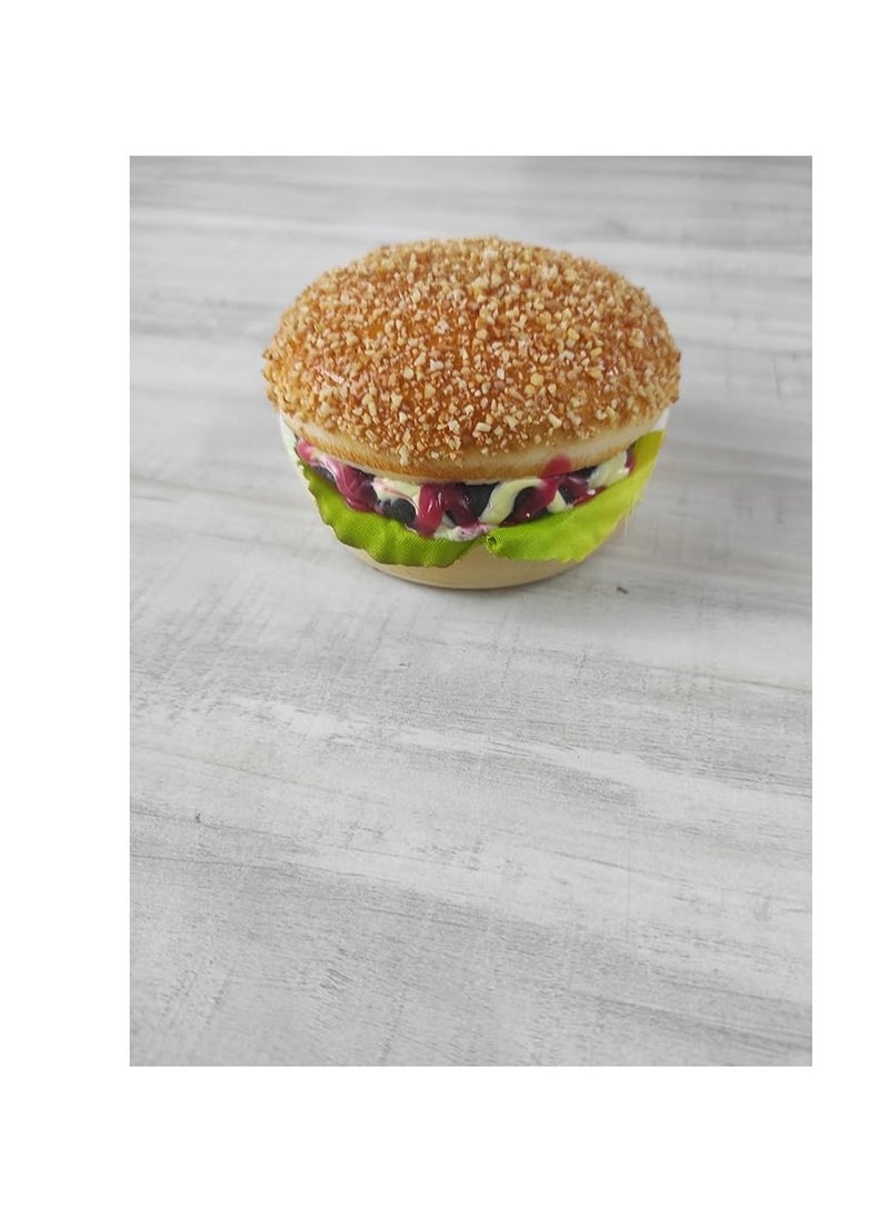 Generic Real 3D Resin House Accessories Foods Magnets Sticker Refrigerator, Magnet Sticker Fake Sandwich Shapes, Sausage Sandwich Burger Sandwich, Sausage Batee, Croissant Sausage (Burger Sandwich)  - Image 3