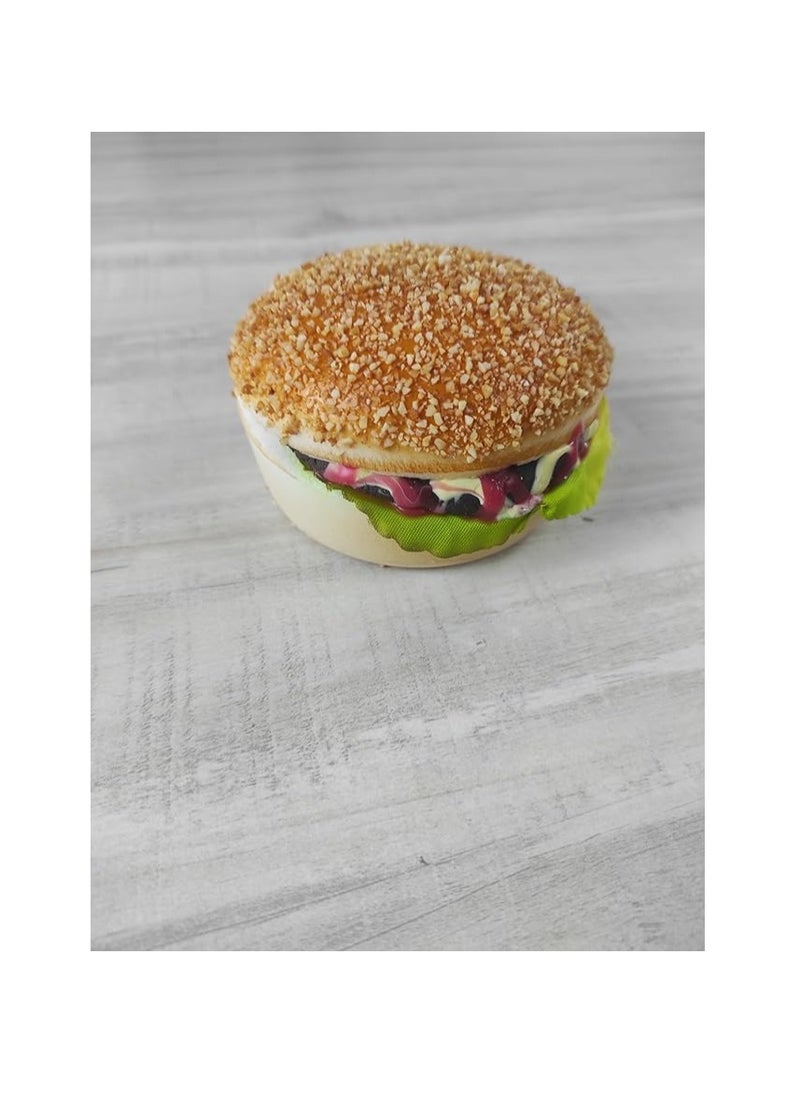 Generic Real 3D Resin House Accessories Foods Magnets Sticker Refrigerator, Magnet Sticker Fake Sandwich Shapes, Sausage Sandwich Burger Sandwich, Sausage Batee, Croissant Sausage (Burger Sandwich)  - Image 5