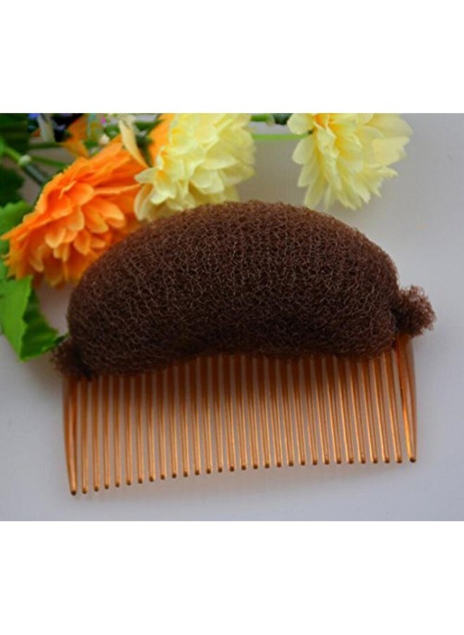 Elandy - 2Pcs 23 Teeth Hair Fringe Volume Bump Up Inserts Toolshair Pin Hair Styling Clip Hair Charming Insert Do Beehive Tool Maker Hair Comb Hair Style Accessories (Brown) - Image 1