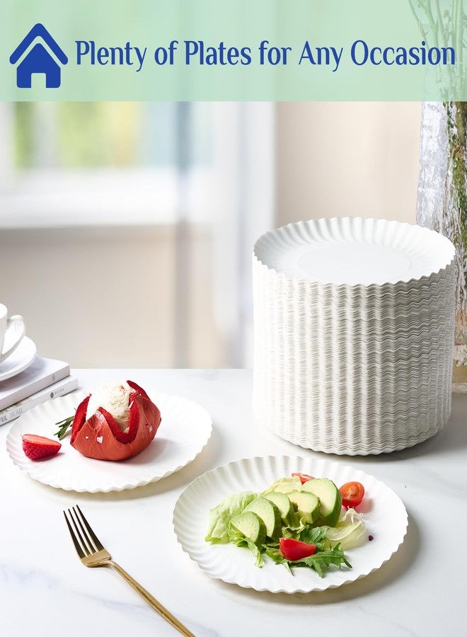 MUCHII 300 Count 9 Inch Paper Plates, Disposable Dinner Plates Bulk, White Plate Uncoated for Parties, Catering, Picnics, and DIY - Image 4