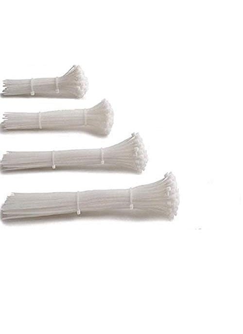 Generic PR Electronics Assorted 4 6 8 10 Inch Nylon Cable Ties Zip Wire Organizer Ties 50 Pieces Each Size Combo White 