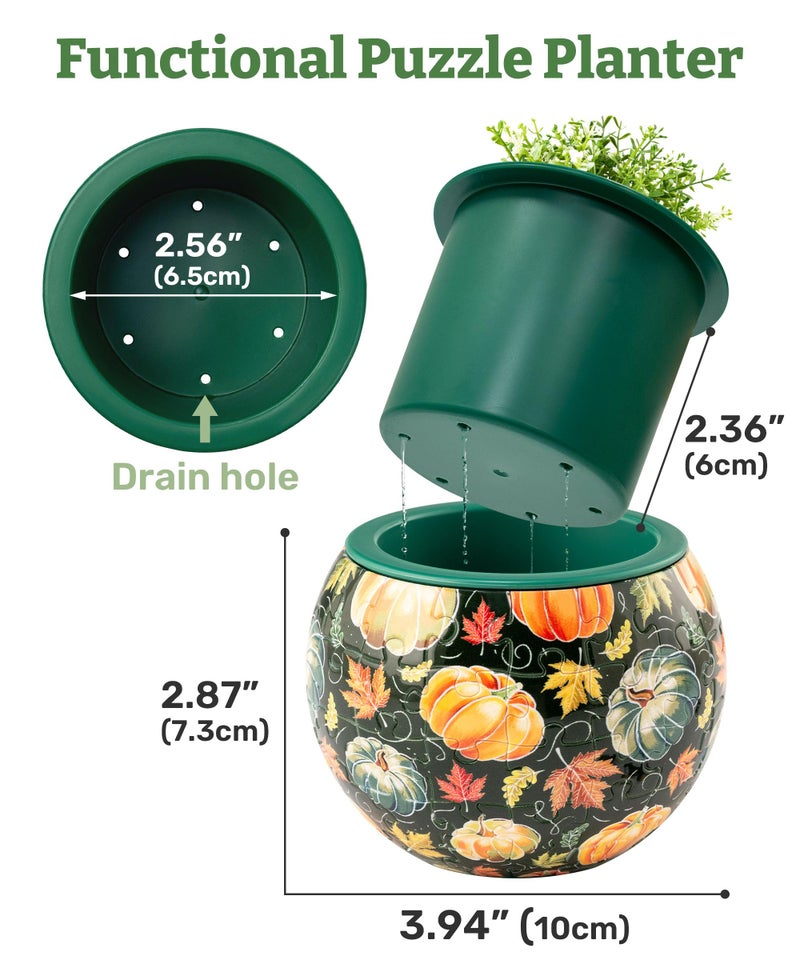 PieceRelax 3D Puzzle Planter - Singing Birds and Flowers - Danish Folklore Style, Home Decor Flower Pots for Indoor Cactus, Succulents Pots [K1100] - Image 5