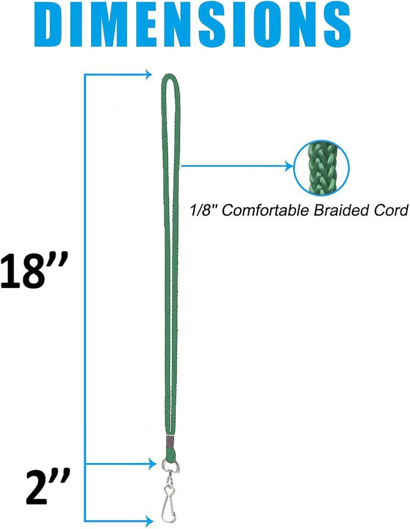 BAITEER 120 Pcs Green Lanyards Premium Bulk Lanyards Round 36" with Swivel J Hook for ID Name Badge Holder, VIP, School, Kids, Coach, Conference, Festival and Hang Keys - Image 5