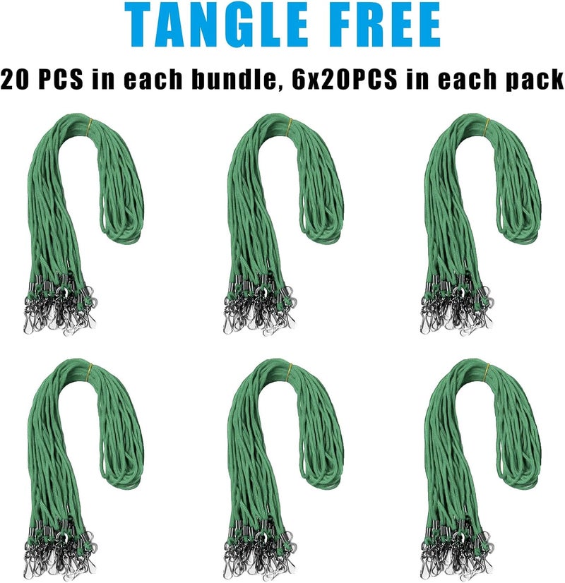 BAITEER 120 Pcs Green Lanyards Premium Bulk Lanyards Round 36" with Swivel J Hook for ID Name Badge Holder, VIP, School, Kids, Coach, Conference, Festival and Hang Keys - Image 2