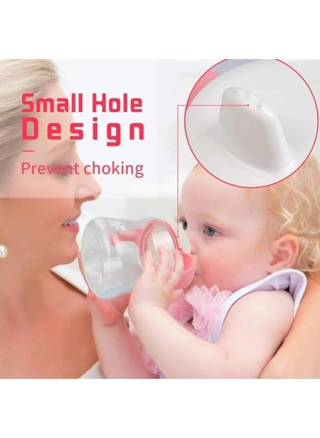 Generic Baby feeding set 4 in 1, children’s tableware, plate, spoon, fork, and water or milk bottle, a complete set of four-piece baby feeding tools (pink)  - Image 3