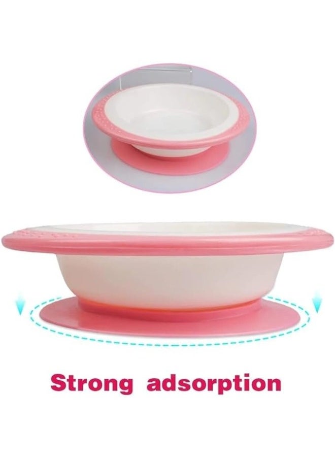 Generic Baby feeding set 4 in 1, children’s tableware, plate, spoon, fork, and water or milk bottle, a complete set of four-piece baby feeding tools (pink)  - Image 4