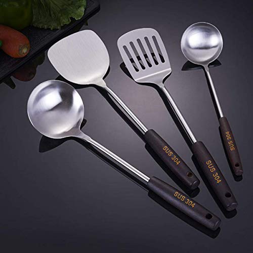 pepplo Stainless Steel Spatula with Wooden Handle, Slotted BBQ Turner, Perfect for Grilling, Scraping, Turning Meat, Mixing Scrambled Eggs, Flipping Burgers, Comfortable Bamboo Handle, 14.5 Inches - Image 2
