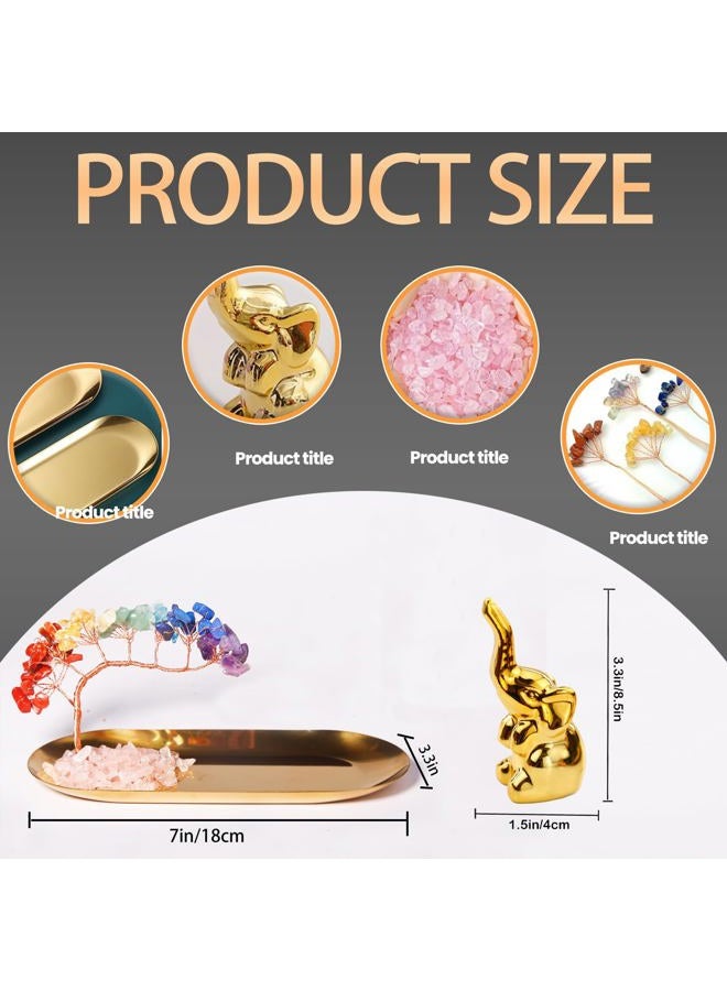 Carselage Ring Holder for Jewelry, Elephant Gifts for Women Christmas, Ring Dish Earring Organizer Trinket Small Tray, Cute Office Desk Accessories Decoration, Wedding Gift for Bridesmaid (Gold) - Image 3