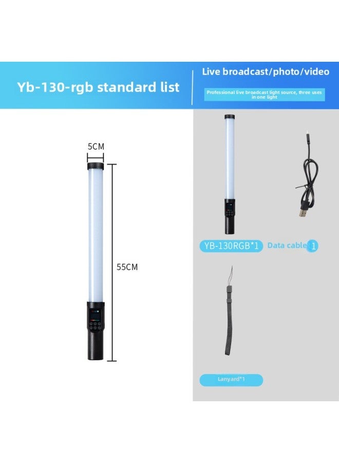 RGB Full-color Light Stick Handheld Stick Light LED Fill Light Studio Atmosphere Light Outdoor Photography Lighting Light-Light Source Color:13w Rgb Full Color Rod Light  - Image 1