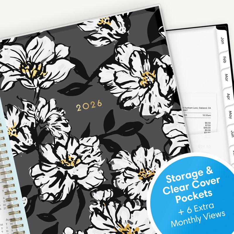 Blue Sky 2026 Weekly and Monthly Planner Calendar, January 2026 - December 2026, 8.5" x 11", Clear Pocket Cover, Laminated Tabs, Durable Twin Wire Binding, Storage Pocket, Baccara Dark - Image 5
