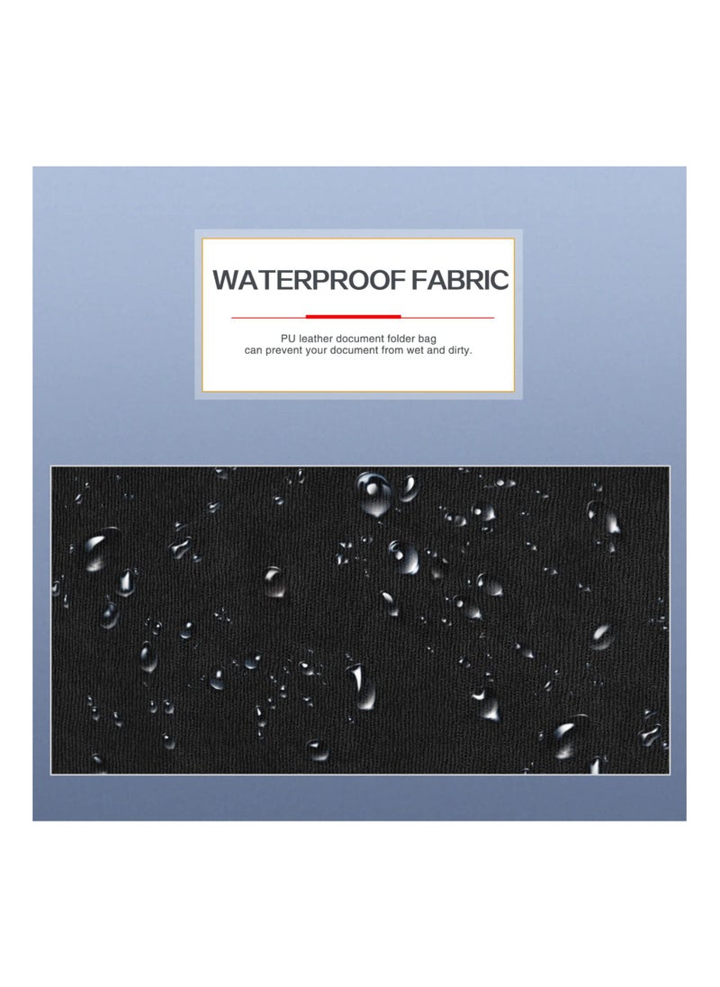 Document File Folder, Waterproof Thin PU Leather A4 Folder, Expanding File Organizer, Portfolio Storage Case, with Snap Closure, Letter Size Envelope File Folder for Receipt, Contract, Pad