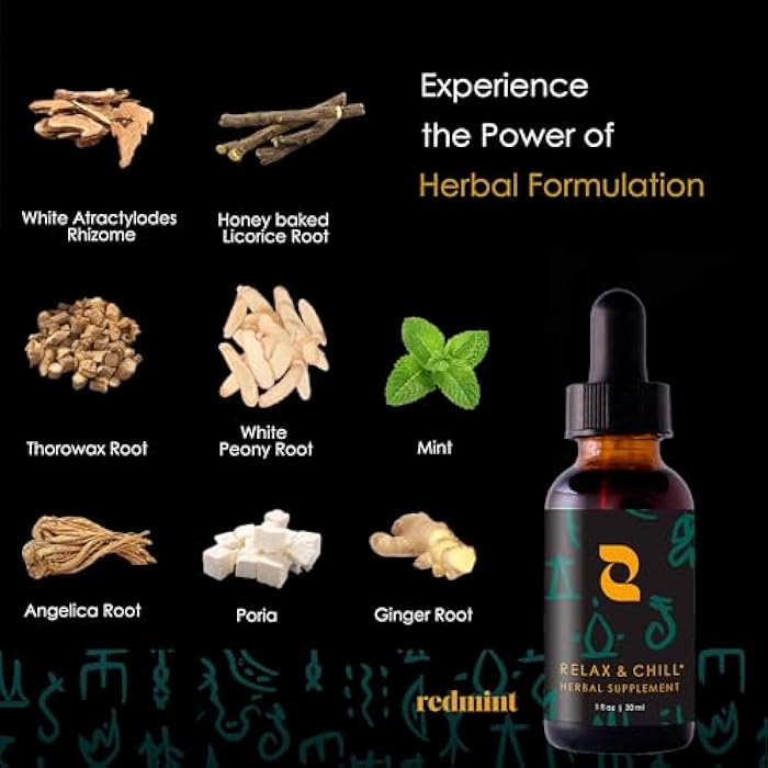 Redmint Relax & Chill Herbal Tincture | Natural Mood Support and Calmness Herbal Supplement for Women Wellness | Rooted in Ancient TCM Wisdom with Xiao Yao San to Promote Relaxation & Peace| 30 ml - Image 5