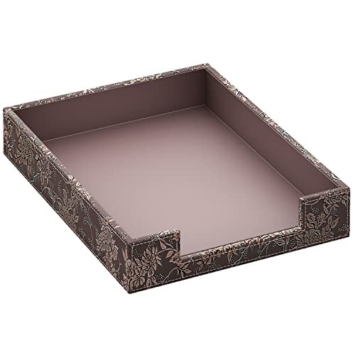 Thipoten Leather Letter Tray, THIPOTEN Elegant Desk Organizer for Office Supplies, Mail, Paper, File, Magazine, Perfect Office Organization for Desktop(Retro) - Image 1