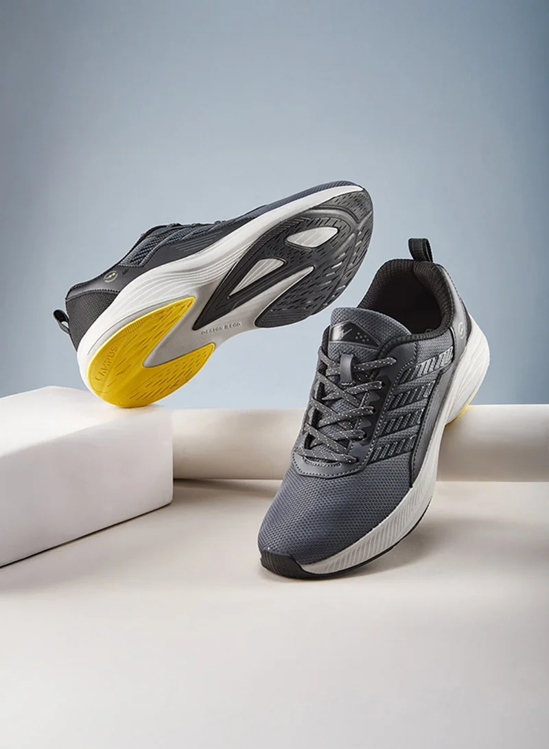 CAMPUS Men’s Grey Sneakers – Sleek Line Pattern Design with Modern Sporty Aesthetic