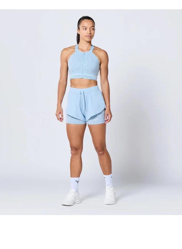 SQUATWOLF Untamed Zip Up Bra - Skyway Print