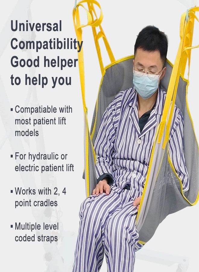 BUYHAO Patient Lift Sling, Full Body with Commode Lift Slings,Universal Transfer Sling for Patients Toileting, Mesh with Handles, Large - Image 2
