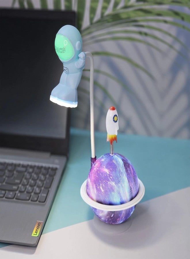 أسينشين مصباح قمر ثلاثي الأبعاد بتصميم رائد فضاء وصاروخ، مزود بإضاءة ليلية LED متعددة الألوان، قابل لإعادة الشحن، مصباح طاولة ديكوري، هدية مثالية لغرفة نوم الأطفال، أعياد الميلاد، طاولة الدراسة، ذكرى الزواج، ديكور المنزل والمكتب (متنوع) - Image 1