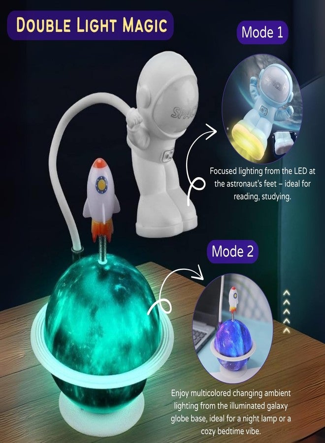 أسينشين مصباح قمر ثلاثي الأبعاد بتصميم رائد فضاء وصاروخ، مزود بإضاءة ليلية LED متعددة الألوان، قابل لإعادة الشحن، مصباح طاولة ديكوري، هدية مثالية لغرفة نوم الأطفال، أعياد الميلاد، طاولة الدراسة، ذكرى الزواج، ديكور المنزل والمكتب (متنوع) - Image 4