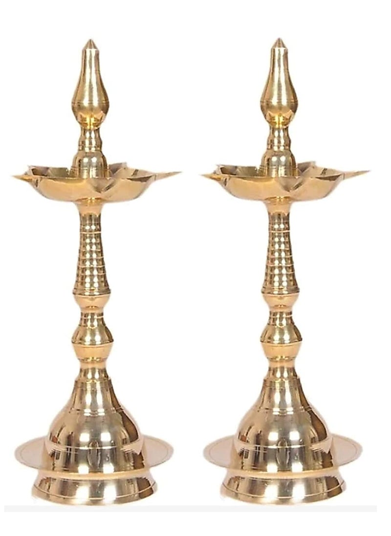 Brass Gallery Brass Gallery Brass Oil Lamp Kerala Fancy Samayi Diya Height 22 Inch  - Image 1