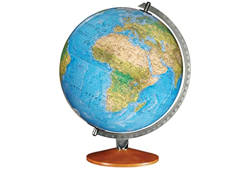 Replogle Illuminated World Globe with Stand, 12 Inch diamteter light up globe with 3-D Raised Relief Texture. Perfect for Children And Kid's Classroom and home Decor, Made In USA - Image 1