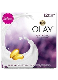 Olay Moisture Outlast Age Defying Beauty Bar 12 Count Per Box 38 Ounce  - Image 1