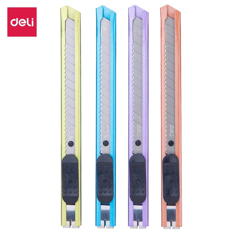 Deli Cutter Knife with SK5 Steel Blade Snap-Off 13 Segments Manual Lock Compact Design - Image 2