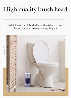DUNISO 6 pieces of Bathroom accessories set, plastic gift set, twill square stainless steel bathroom set, with lotion bottle, toothbrush cup, mouthwash cup, soap tray, toilet brush, cotton swab box  - Image 5
