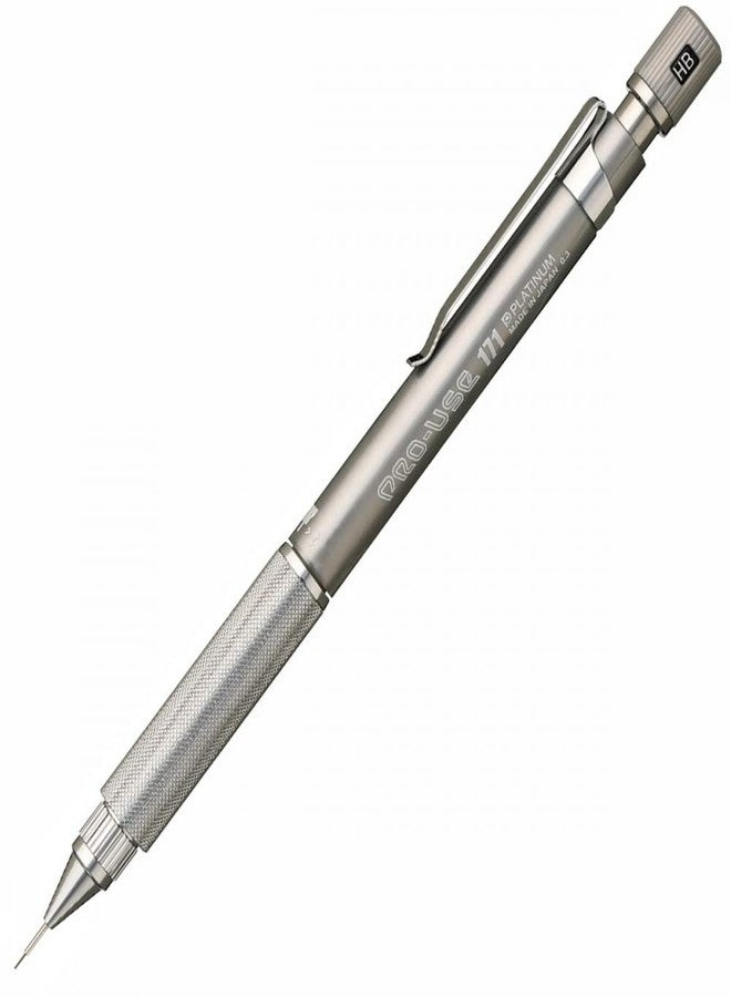 بلاتينيوم قلم حبر بلاتينيوم MSDA-1500A#9 للاستخدام الاحترافي 171، قلم رصاص ميكانيكي، 0.3 مم، فضي - Image 1