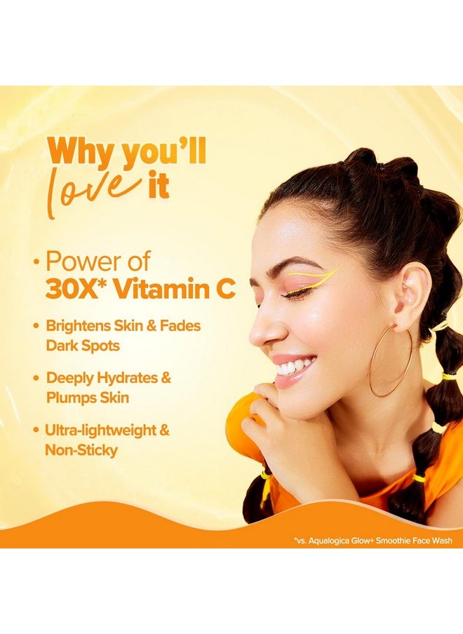 Aqualogica Glow+ 30X* Vitamin C Hydrating Essence Serum- 50Ml | Brightens Skin I Power Of 30X* Vitamin C I Lightweight & Non-Sticky | For Men And Women  - Image 3
