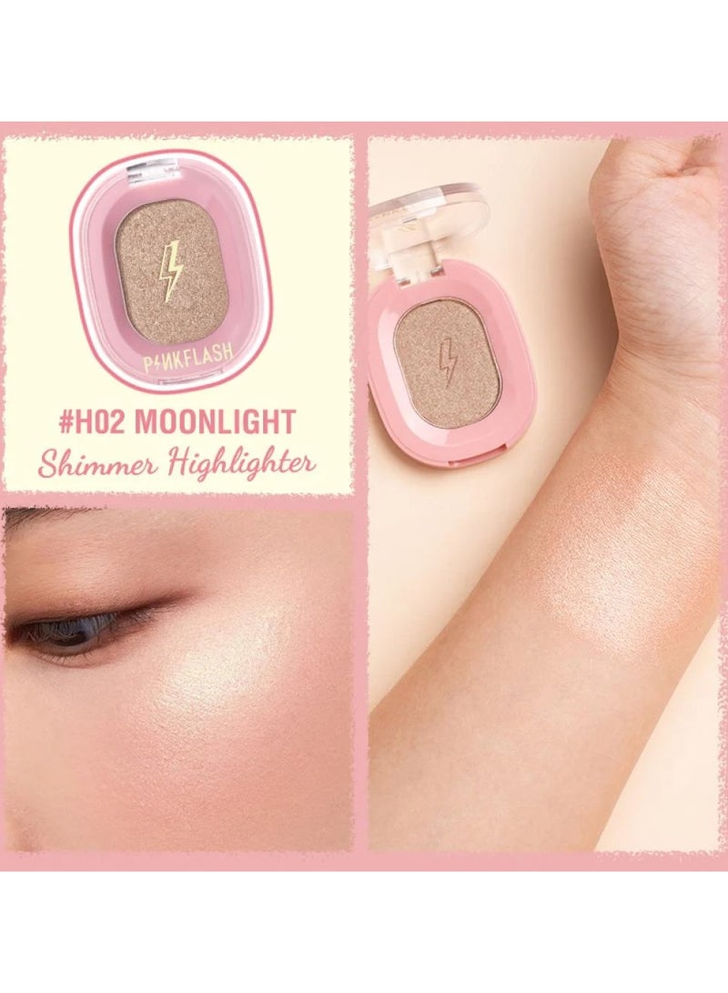 Pink Flash شيمر هايلايت H02 مون لايت  PF-F02  - Image 2