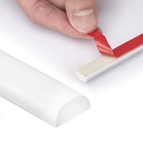 Art3dwallpanels 10 Ft Flexible Peel and Stick Trim Molding for Backsplash Tile Edge, Self-Adhesive Wall Trim for Corner Decor, 120x0.47x0.2 Inch White - Image 1
