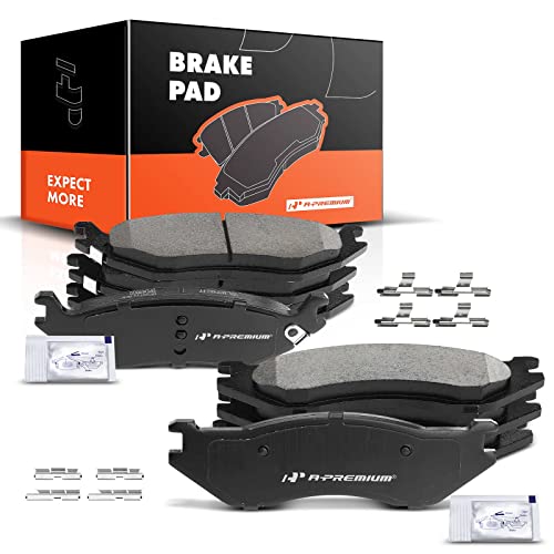 A-Premium Front and Rear Ceramic Disc Brake Pads Set Compatible with Select Dodge Models - Durango 2003-2006, Ram 1500 2002-2005, with Hardware, 8 Pcs - Image 1