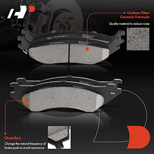 A-Premium Front and Rear Ceramic Disc Brake Pads Set Compatible with Select Dodge Models - Durango 2003-2006, Ram 1500 2002-2005, with Hardware, 8 Pcs - Image 3