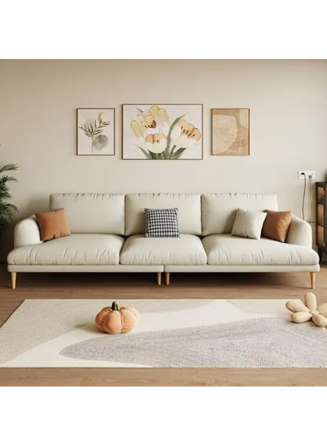 Ripple FURNITURE UAE Homes 3-Seater Fabric Sofa for Modern Living Room, 260cm (Beige) - Image 1