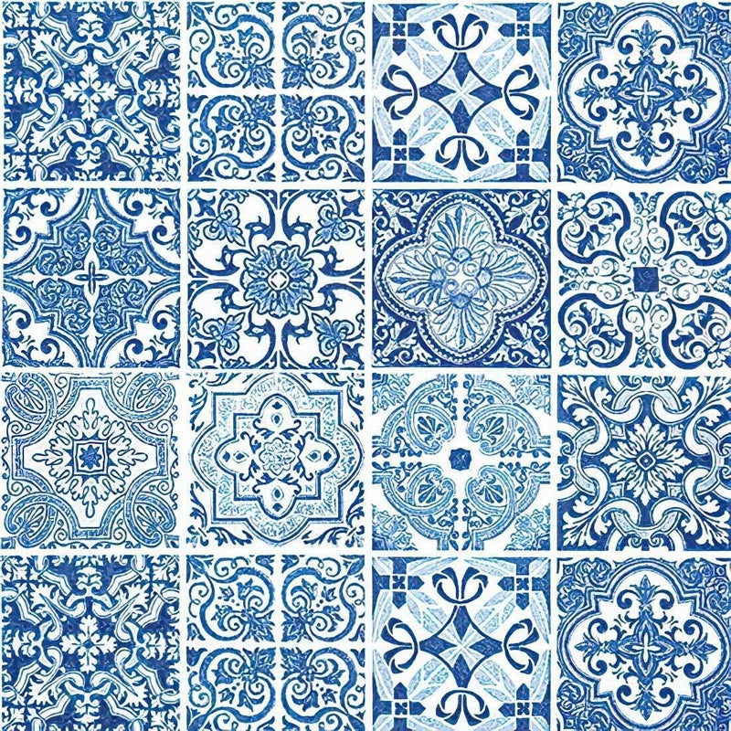 The Tissue Store The Tissue Store Decoupage Paper Napkin for Craft 4 Sheets Floral 27 Blue and White  - Image 4