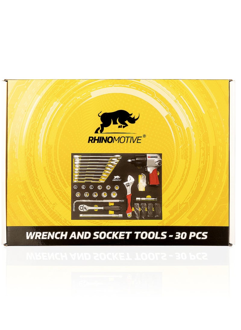 RHINOMOTIVE RHINOMOTIVE -AUTOMOTIVE WRENCH and SOCKET TOOL SET – 30 PCS  - Image 2