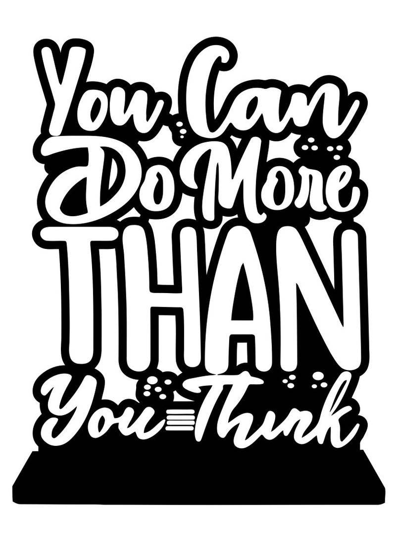 مرفا لوحة حائط خشبية ذات قاعدة لاصقة - أسود (You Can Do More Than You Think) 