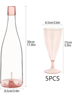 Bindex Bindex Travel Picnic Glass 5PCS Set Folding Style Plastic Champagne Glasses Suitable for Outdoor Reusable Camping Perfect for PartyWeddingBirthday  - Image 2